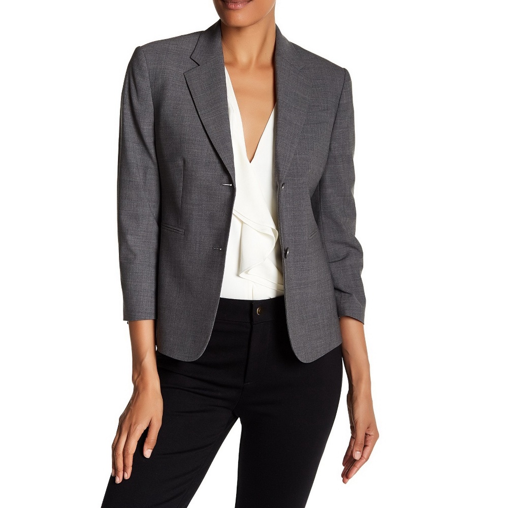 NWT Theory Linworth Continuous Wool Blazer Gray Size 0